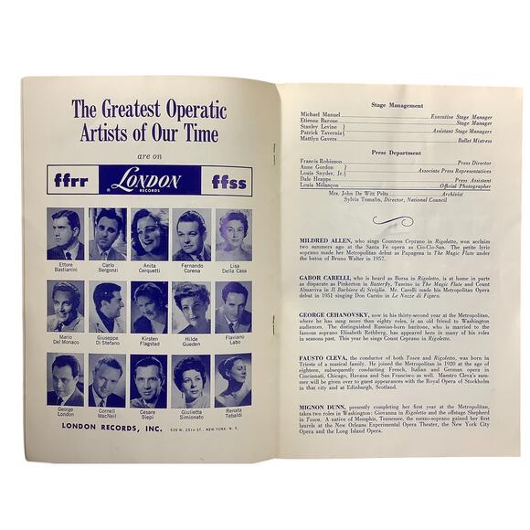 Rigoletto Playbill Apr 27 1959, Loew's Theater, Broadway NYC, Metropolitan Opera - Picture 4 of 7